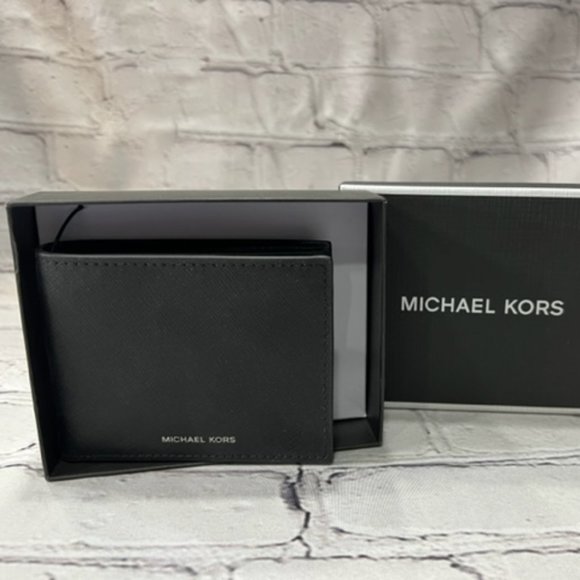 NEW Men's Michael Kors Wallet Andy Black Bilfold